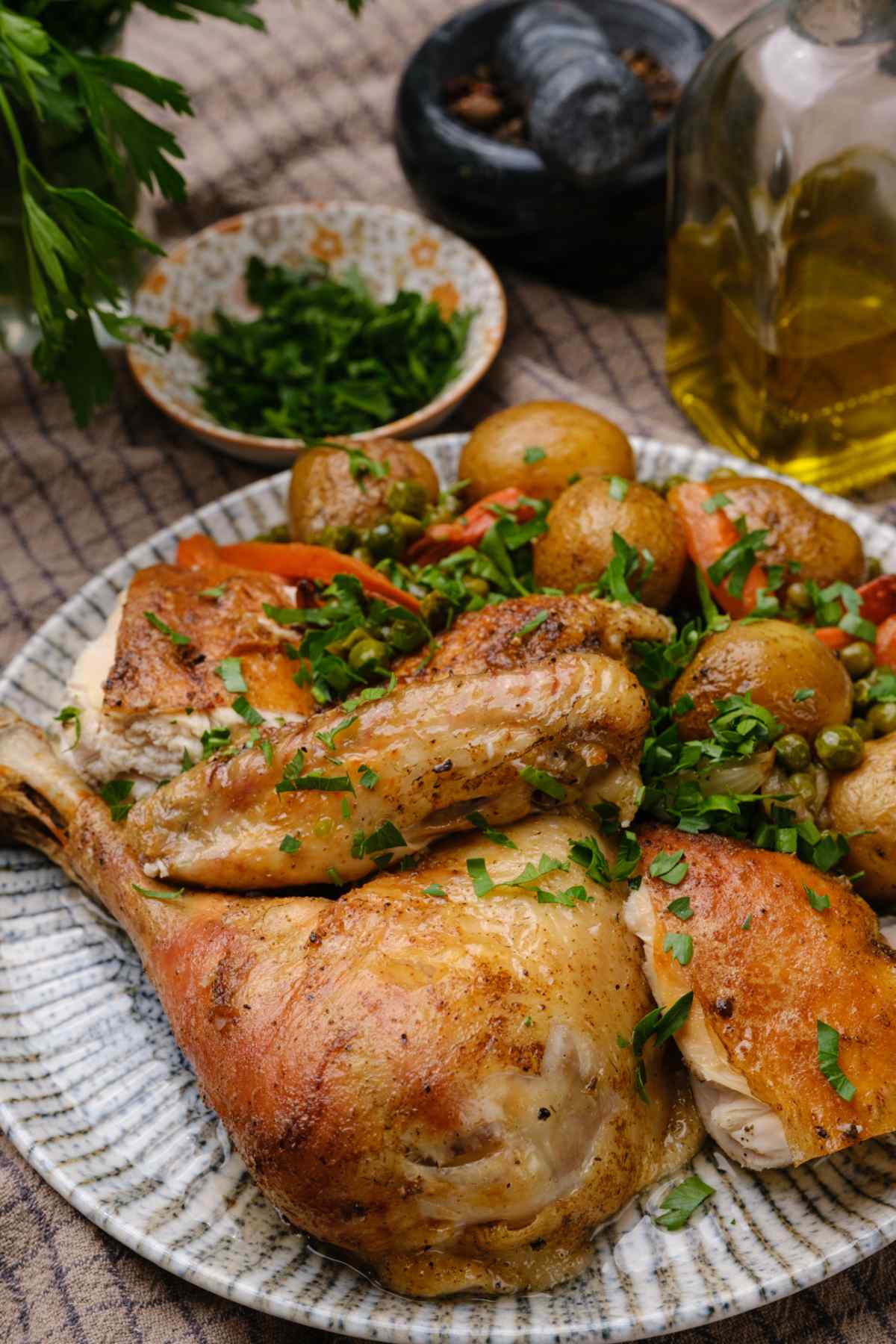 Whole Roasted Chicken With Vegetables