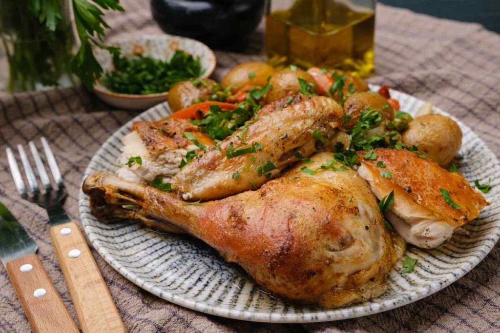 Whole Roasted Chicken With Vegetables